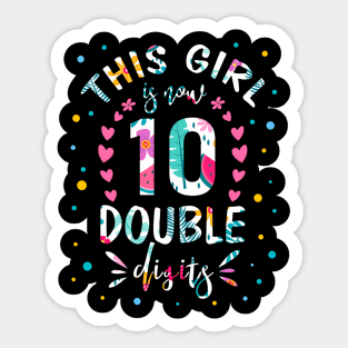 In My Double Digits Era Retro 10 Year Old 10th Birthday Girl Sticker